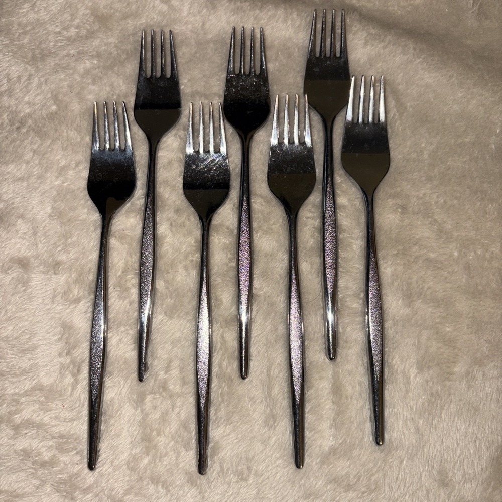 National Stainless CHEVIOT 7 forks vintage preowned MCM